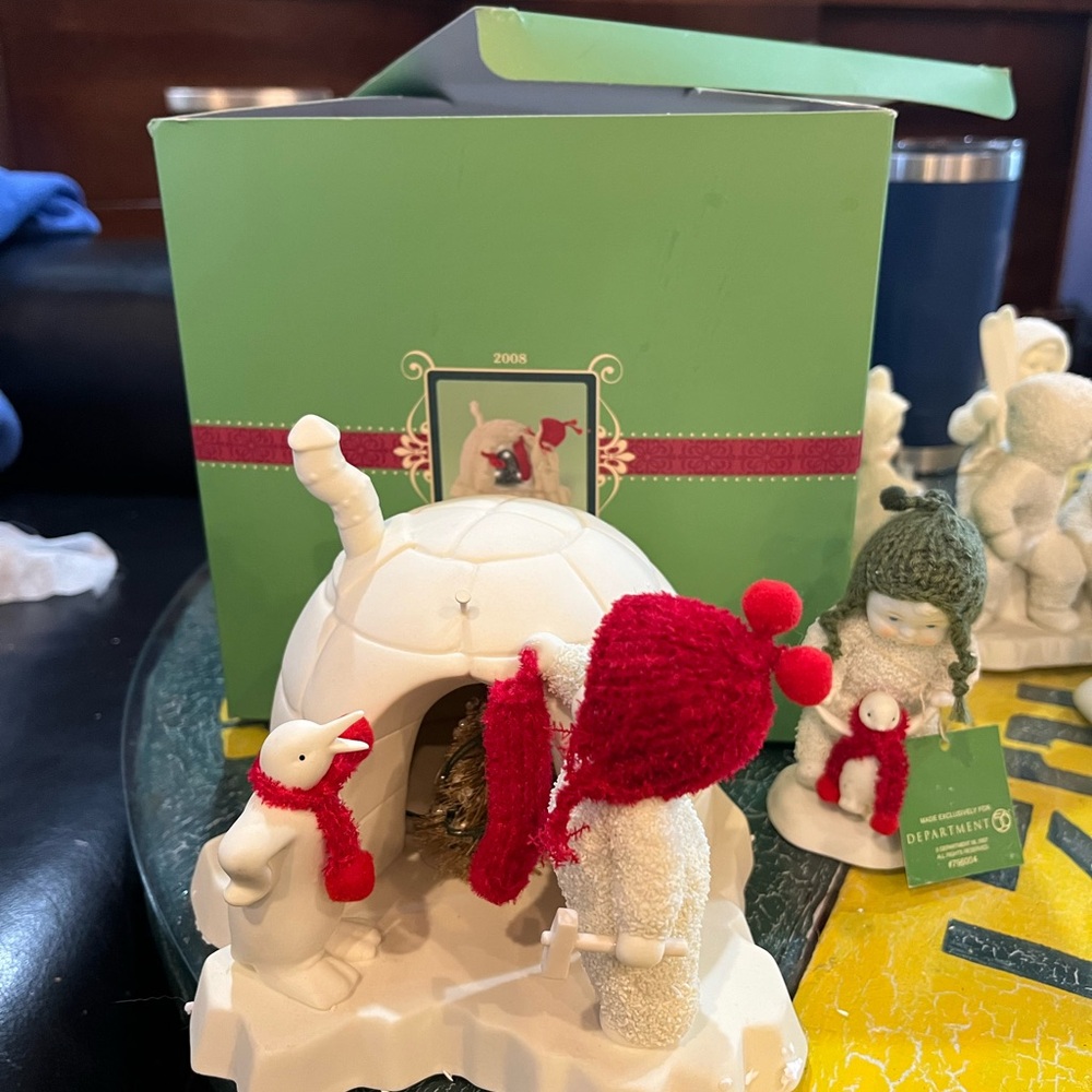 Department 56 Igloo Scene with Red and White Accents